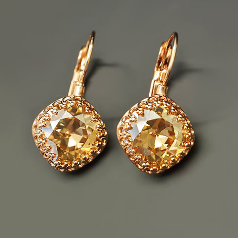 Auskari "Vintāžš IV (Golden Shadow)" ar Swarovski™ kristāliem